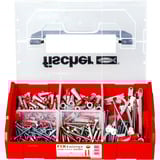 fischer FixTainer - DuoPower/DuoTec + vis, Cheville Gris clair/Rouge