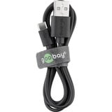 goobay 45735 câble USB 1 m USB 2.0 USB A USB C Noir Noir, 1 m, USB A, USB C, USB 2.0, 480 Mbit/s, Noir