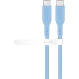 goobay Câble en silicone USB 2.0 bleu, connecteur USB-C > connecteur USB-C Bleu clair