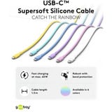 goobay Câble en silicone USB 2.0 bleu, connecteur USB-C > connecteur USB-C Bleu clair