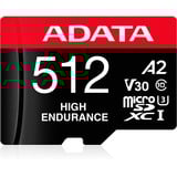 ADATA High Endurance 512 Go MicroSDXC UHS-I Classe 10, Carte mémoire 512 Go, MicroSDXC, Classe 10, UHS-I, 100 Mo/s, 85 Mo/s