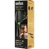 Braun Satin Hair 7 Adulte Brosse à cheveux rectangulaire Noir 1 pièce(s) Noir/Vert, Adulte, Brosse à cheveux rectangulaire, Noir, Monochromatique, 235 mm, 68 mm