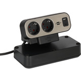 Brennenstuhl estilo Duplex multiprise de table 9 prises, 2x USB Noir/Argent