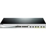 D-Link DXS-1210-12TC/E commutateur réseau Géré L2 10G Ethernet (100/1000/10000) 1U Noir, Argent, Switch Géré, L2, 10G Ethernet (100/1000/10000), Grille de montage, 1U