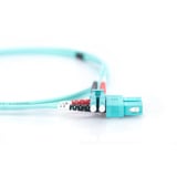 Digitus Câble de raccordement fibre optique, duplex, connecteur LC > connecteur SC, multimode OM3 Turquoise