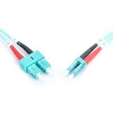 Digitus Câble de raccordement fibre optique, duplex, connecteur LC > connecteur SC, multimode OM3 Turquoise