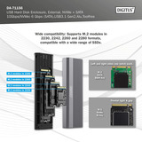 Digitus DA-71156 USB M.2 SSD, Boîtier disque dur Aluminium