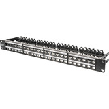 Digitus Panneau de brassage modulaire haute densité, 48 ports, montage en rack, blindé Noir