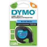 Dymo LetraTag Étiquettes en plastique Authentique | 12 mm x 4 m | impression en noir sur fond bleu | Étiquettes autocollantes pour étiqueteuse LetraTag, Ruban Noir sur bleu, Polyester, Belgique, DYMO, LetraTag 100T, LetraTag 100H, 1,2 cm