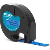 Dymo LetraTag Étiquettes en plastique Authentique | 12 mm x 4 m | impression en noir sur fond bleu | Étiquettes autocollantes pour étiqueteuse LetraTag, Ruban Noir sur bleu, Polyester, Belgique, DYMO, LetraTag 100T, LetraTag 100H, 1,2 cm