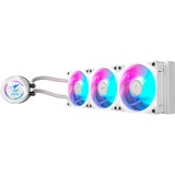 GIGABYTE AORUS WATERFORCE II 360 ICE Refroidisseur liquide pour processeur AIO - 3x ventilateurs ARGB de 120 mm, mécanisme d'emboîtement coulissant, DAISY-CHAIN, compatible avec Intel LGA 1851 et AMD AM5, Watercooling Blanc, mécanisme d'emboîtement coulissant, DAISY-CHAIN, compatible avec Intel LGA 1851 et AMD AM5, Refroidisseur de liquide tout-en-un, 12 cm, Blanc
