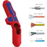 KNIPEX ErgoStrip Bleu, Rouge pince à dénuder, Abisolier et outil de démontage Rouge/Bleu, 1,3 cm, 8 mm, Plastique, Bleu, Rouge, 13,5 cm, 74 g