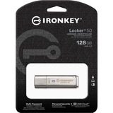 Kingston IronKey Locker+ 50 128 Go, Clé USB Aluminium