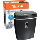 Peach PS500-50 destructeur de papier Destruction croisée Noir, Destructeur de document Noir, Destruction croisée, 21 L, 75 feuilles, 5 feuilles, Noir, 3,6 kg