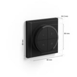 Philips Hue Tap dial switch, Palpeur Noir, Philips Tap dial switch, Sans fil, Noir, Mur, IP20, Plastique, IP20