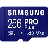 SAMSUNG PRO Plus 256 GB microSDXC (2023), Carte mémoire Bleu, UHS-I U3, Class 10, V30, A2