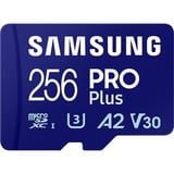 Samsung PRO Plus 256 GB microSDXC (2023), Carte mémoire Bleu, UHS-I U3, Class 10, V30, A2