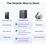 UGREEN DH4300 Plus NAS Mini Tower 8 Go LPPDDR4X UGOS Pro Gris Noir, NAS, Mini Tower, 8 Go, LPPDDR4X, UGOS Pro, Gris