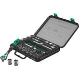 Wera 8100 SA/SC 2 Jeu de douilles Zyklop, Set d'outils Noir/Vert, Clé à cliquet de 43 pièces avec tête pivotante