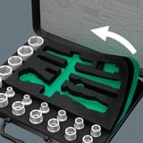 Wera 8100 SA/SC 2 Jeu de douilles Zyklop, Set d'outils Noir/Vert, Clé à cliquet de 43 pièces avec tête pivotante