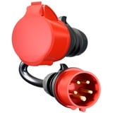 go-e Adaptateur pour Gemini flex 22 kW, CEE rouge triphasé 32A > CEE rouge 16A Noir
