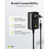 goobay Alimentation universelle 3 - 12V, 27 Watt, Bloc d'alimentation Noir