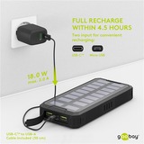 goobay Powerbank de charge rapide extérieure 20.000 mAh avec solaire Noir