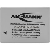 Ansmann Batterie A-Can NB 7L pour appareil photo Canon, Batterie appareil photo 900 mAh, 7,4 V, Lithium-Ion (Li-Ion), Vente au détail