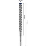 Bosch Expert SDS plus-7X Foret hélicoïdal 1 pièce(s), Perceuse Marteau perforateur, Foret hélicoïdal, 1,8 cm, 250 mm, Ciment dur, 20 cm