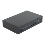 DeLOCK Hub industriel 25,4 cm (10") 10 x USB 3.2 Gen 1 type A, Hub USB Noir