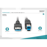 Digitus Câble de connexion USB 3.2 Gen 1 USB-A > USB-B Noir