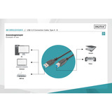 Digitus Câble de connexion USB 3.2 Gen 1 USB-A > USB-B Noir