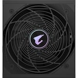 GIGABYTE GP-AE1000PM PG5 alimentation modulaire 1000 watt Noir, 1x 12VHPWR, 6x PCIe, 80 PLUS Platinum, Conception entièrement modulaire, Ventilateur de 120 mm, Compatible ATX 3.0, Prise EU, 1000 W, 100 - 240 V, 50/60 Hz, 15 - 6.5 A, Actif, 125 W