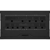 GIGABYTE GP-AE1000PM PG5 alimentation modulaire 1000 watt Noir, 1x 12VHPWR, 6x PCIe, 80 PLUS Platinum, Conception entièrement modulaire, Ventilateur de 120 mm, Compatible ATX 3.0, Prise EU, 1000 W, 100 - 240 V, 50/60 Hz, 15 - 6.5 A, Actif, 125 W