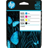 HP 934 Pack de 4 cartouches d'encre noire/ 935 Pack de 4 cartouches d'encre cyan/magenta/jaune authentiques Rendement standard, Encre à pigments, Encre à pigments, 10 ml, 4,5 ml, 4 pièce(s)