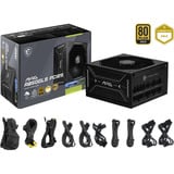 MSI MAG A850GLS PCIE5 unité d'alimentation d'énergie 24-pin ATX ATX Noir alimentation modulaire 850 watt Noir, 1x 12V-2x6, 4x PCIe, 850 W, 100 - 240 V, 1870 W, 47 - 63 Hz, Actif, 90%