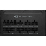 MSI MAG A850GLS PCIE5 unité d'alimentation d'énergie 24-pin ATX ATX Noir alimentation modulaire 850 watt Noir, 1x 12V-2x6, 4x PCIe, 850 W, 100 - 240 V, 1870 W, 47 - 63 Hz, Actif, 90%