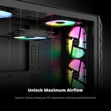 Montech HP140 ARGB PWM 140x140x25 ventilateur de boîtier Noir, 140 x 140 x 25 mm