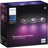 Philips Hue Spot encastrable White & Color Ambiance Centura lot de 3, Lumière LED Argent