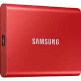 SAMSUNG Portable T7, 2 To SSD externe Rouge, MU-PC2T0R/WW, USB 3.2 Gen.2 (10 Gbps)