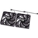 Thermaltake CT120 PC Cooling Fan ventilateurs de boîtier Noir, 2 pièces, 120 x 120 x 25 mm, PWM