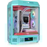 Thermaltake  boîtier midi tower Menthe/Rouge | 4x USB-A | 1x USB-C | Verre Trempé