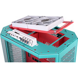 Thermaltake  boîtier midi tower Menthe/Rouge | 4x USB-A | 1x USB-C | Verre Trempé