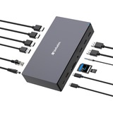 Verbatim CDS-17 Avec fil USB 3.2 Gen 1 (3.1 Gen 1) Type-C Noir, Gris, Station d'accueil Aluminium/Noir, Avec fil, USB 3.2 Gen 1 (3.1 Gen 1) Type-C, 100 W, 3,5 mm, 1000 Mbit/s, Noir, Gris