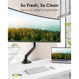 goobay Support moniteur unique gaming avec ressort à gaz, Support de moniteur Noir