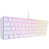 Corsair CH-9194114-DE - Tastatur clavier USB Allemand Blanc Blanc, Layout DE (QWERTZ), Cherry MX RGB Speed Silver, 60%, 60%, USB, Clavier mécanique, LED RGB, Blanc