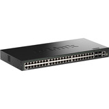 D-Link DGS-1530-52/E commutateur réseau Géré L2 Gigabit Ethernet (10/100/1000) Noir, Switch Noir, Géré, L2, Gigabit Ethernet (10/100/1000), Full duplex, Grille de montage