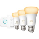 Philips Hue Kit de démarrage : 3 ampoules connectées E27 (1100) + variateur, Lampe à LED Philips Hue White ambiance Kit de démarrage : 3 ampoules connectées E27 (1100) + variateur, Kit d'éclairage intelligent, Blanc, Bluetooth/Zigbee, LED, E27, Lumière du jour froide, Blanc chaud