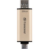 Transcend JetFlash 930C lecteur USB flash 256 Go USB Type-A / USB Type-C 3.2 Gen 1 (3.1 Gen 1) Or, Clé USB Or/Noir, 256 Go, USB Type-A / USB Type-C, 3.2 Gen 1 (3.1 Gen 1), 420 Mo/s, Casquette, Or