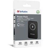 Verbatim Charge 'n' Go Lithium Polymère (LiPo) 10000 mAh Recharge sans fil Noir, Powerbank Noir, 10000 mAh, Lithium Polymère (LiPo), Quick Charge 3.0, Recharge sans fil, Noir